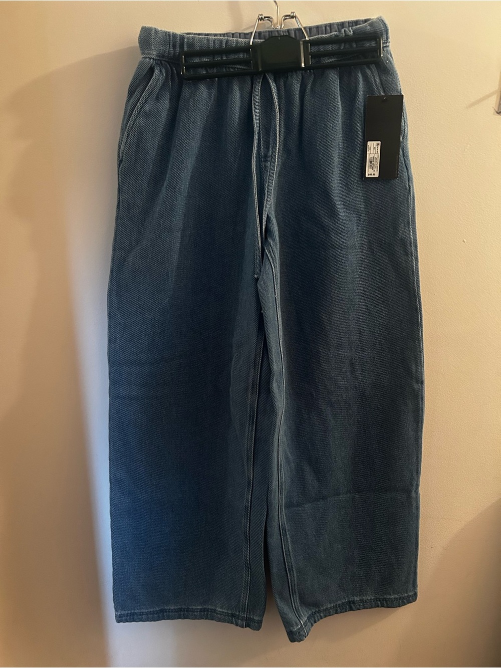 Wide Leg Denim Jeans - Blue Flare